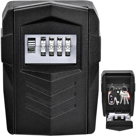 Антивандальный внешний мини сейф для ключей uSafe KS-11, с кодовым замком, металлический, настенный, Черный 0278 фото