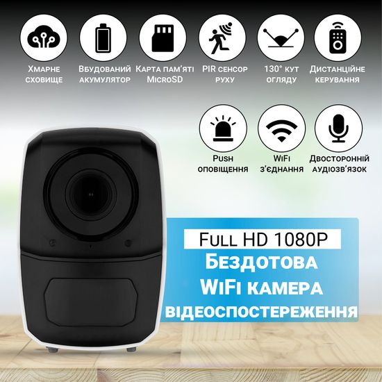 Автономная уличная WiFi камера видеонаблюдения Camsoy F1, с датчиком движения и ночным видением, White 0058 фото