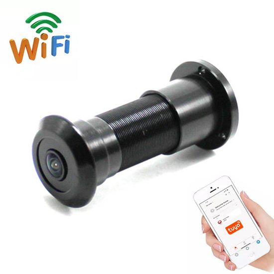 Wifi відеовічко з датчиком руху і записом USmart DE-01w, підтримка Tuya, Android / iOS, Black 7431 фото