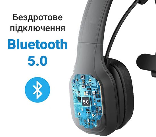 Бездротова Bluetooth 5.0 гарнітура для колл центру з мікрофоном Digital Lion TH-11, з шумопоглинанням 7801 фото