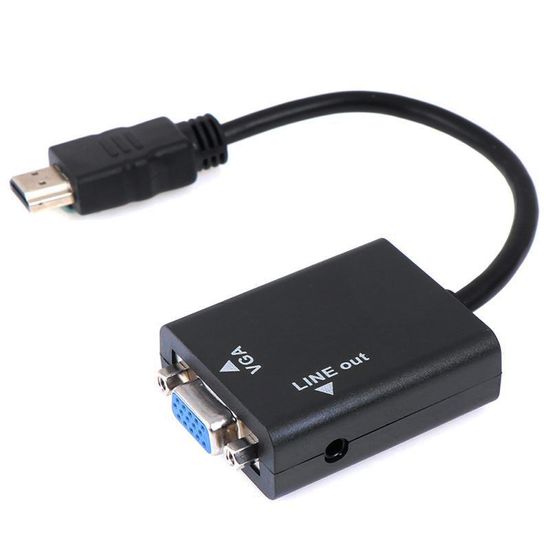 Адаптер, перехідник з HDMI на VGA для передачі відео та аудіосигналу Addap HDMI2VGA-01, 1080P