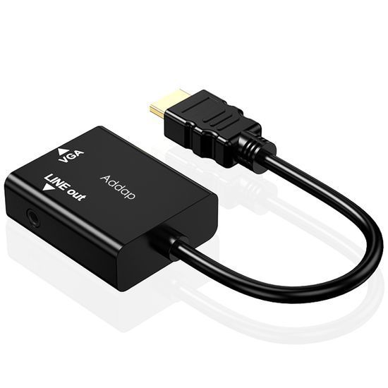 Адаптер, переходник с HDMI на VGA для передачи видео и аудиосигнала Addap HDMI2VGA-01, 1080P