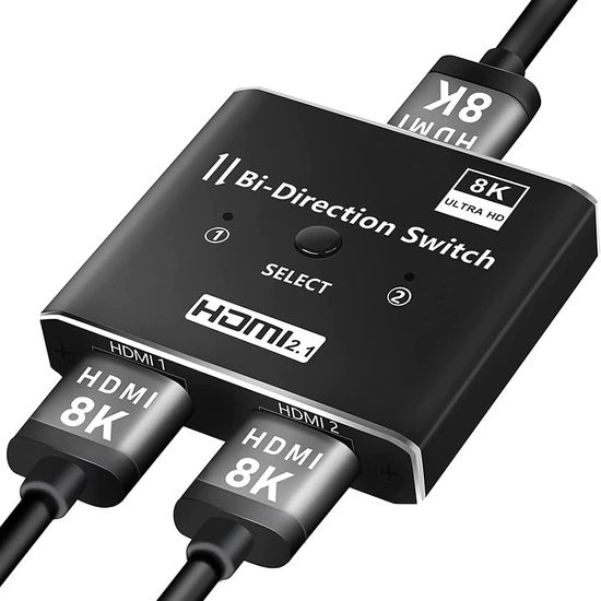 8K HDMI Світч + Розгалужувач двосторонній Bi-Direction Switch на 2 канали Addap HVS-11 | 2в1: перемикач + комутатор 0279 фото