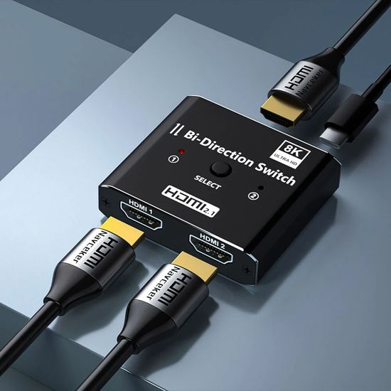 8K HDMI Свитч + Разветвитель двухсторонний Bi-Direction Switch на 2 канала Addap HVS-11 | 2в1: переключатель + коммутатор 0279 фото