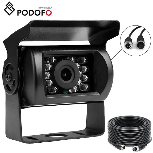 Камера заднього виду Podofo K0069A2P, для грузових авто, кабель 4pin, IP68, 120° 7272 фото