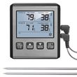 Кухонний цифровий термометр + таймер UChef TP-710s, з 2-ма виносними щупами, сигналізатором, магнітом і програмами смаження м'яса