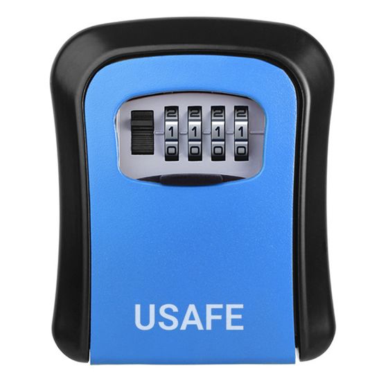 Антивандальный наружный мини сейф для ключей uSafe KS-03, с кодовым замком, настенный, Синий 7693 фото