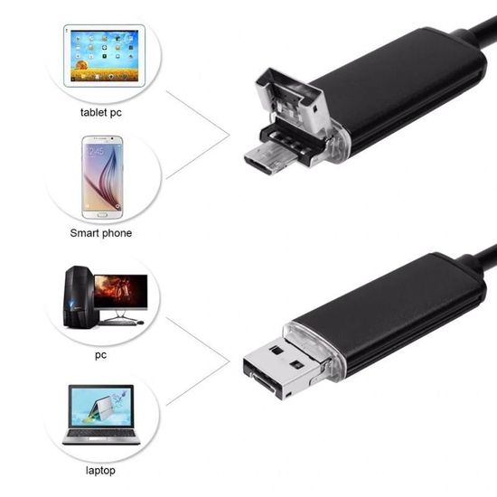 USB эндоскоп для смартфона и ноутбука Digital Lion 551S, 1 метр, 5,5 мм, мягкий кабель 3591 фото