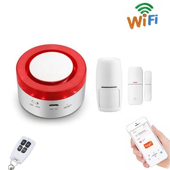 Беспроводная Wi-Fi сигнализация USmart SAS-01w | комплект с сиреной, поддержка Tuya Android / iOS 7432 фото