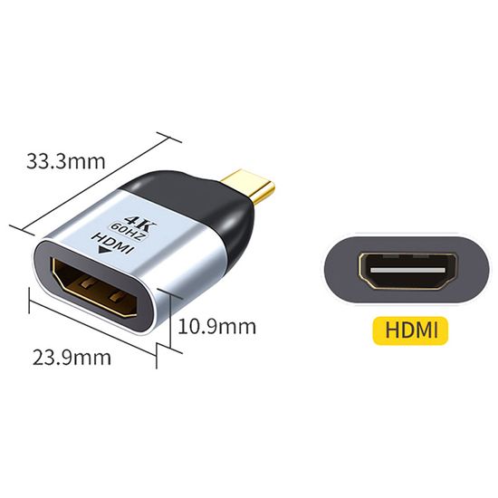 Адаптер, конвертер с Type-C на HDMI для передачи 4K/60Hz видео Addap UC2HDMI-01, переходник для ПК, ноутбука, проектора, телевизора