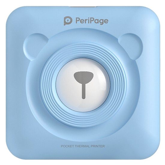 Портативный bluetooth термопринтер для смартфона PeriPage A6, голубой 3782 фото
