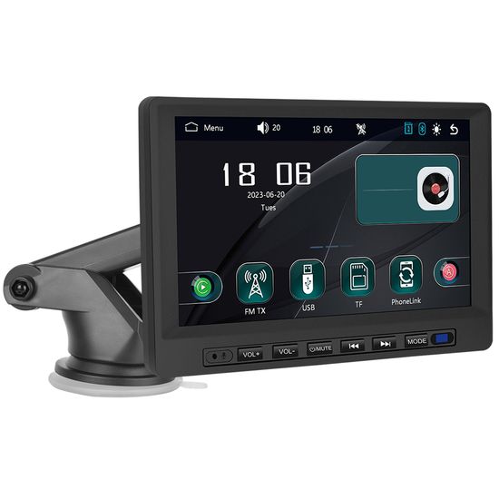 Сенсорный умный автомобильный монитор 7" дюймов Podofo A3458, для камер заднего вида, CarPlay / Android Auto, Bluetooth, FM 0280 фото