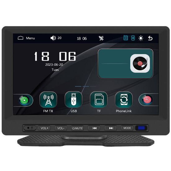 Сенсорний розумний автомобільний монітор 7" дюймів Podofo A3458, для камер заднього виду, CarPlay / Android Auto, Bluetooth, FM 0280 фото