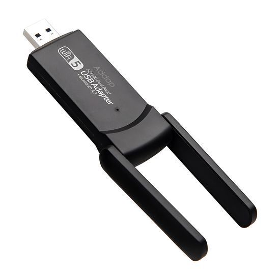 Двохдіапазонний мережевий USB Wi-Fi + Bluetooth адаптер Addap UWA-07 , бездротова мережева карта, 2.4/5GHz, 1300 Mbps 1176 фото