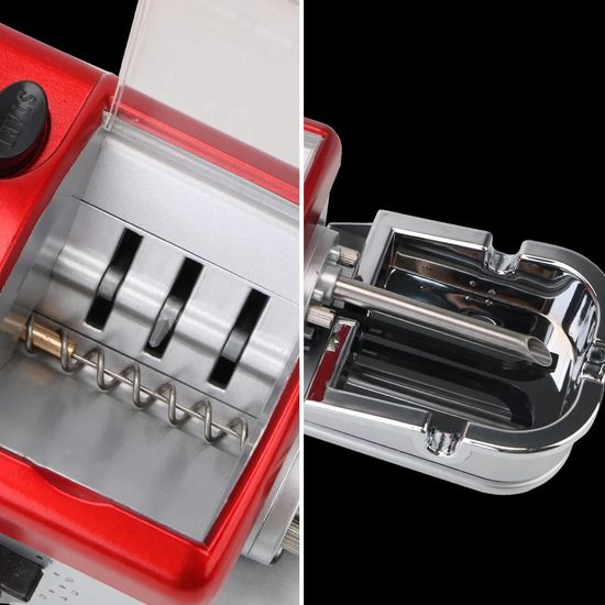 Преміум електрична машинка для набивання сигарет Gerui JL-062A з реверсом, подачею тютюну і регулюванням швидкості, Червона 7522 фото