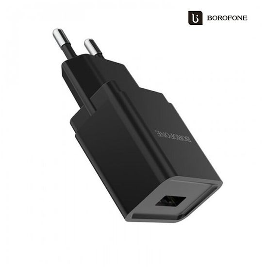 МЗП / USB зарядка - блок живлення Borofone BA19A, 5V, 1.0A, Чорний 7236 фото