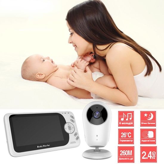 Беспроводная видеоняня с двусторонней аудиосвязью Baby Monitor VB608, с датчиком температуры 7570 фото