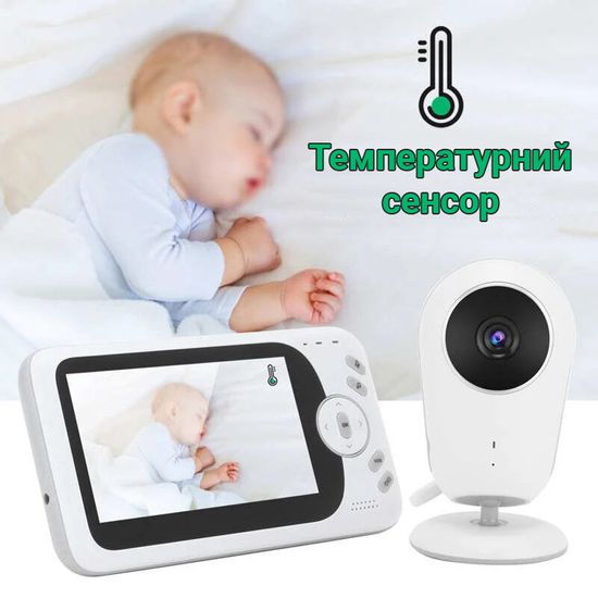 Бездротова відеоняня з двостороннім аудіозв'язком Baby Monitor VB608, з датчиком температури 7570 фото