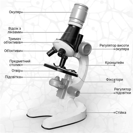 Дитячий мікроскоп для дитини з 1200х збільшенням OEM 1012A-1 для наукових досліджень, Білий 1099 фото