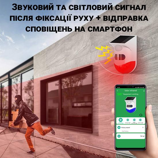 Уличный WiFi датчик движения с сигнализацией USMART MSA-02w, с поддержкой Tuya, Android & iOS 7714 фото