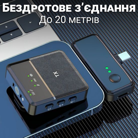 Беспроводной петличный радиомикрофон Savetek P37, универсальная петличка с Lightning и Type-C разъемами, для iPhone/Android 1227 фото