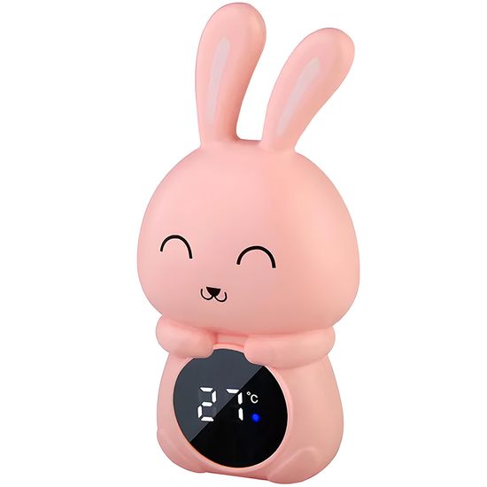 Детский термометр для ванной в форме зайчика UChef BT-02 для измерения температуры воды, Розовый
