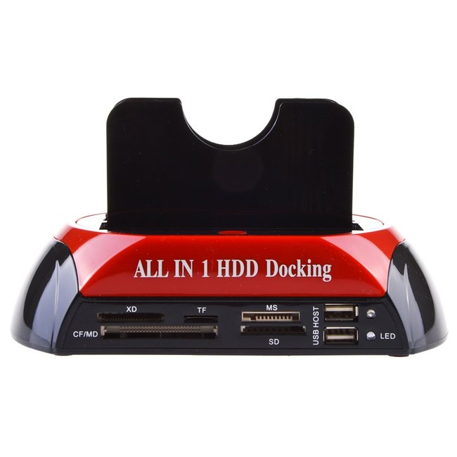 Док-станція для жорстких дисків Addap PH-0875 | SATA + IDE з подвійним слотом / кардридером / USB 2,0 7385 фото