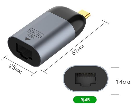 Внешняя сетевая карта Type-C to RJ45 Ethernet для интернет подключения Addap UC2RJ45-01, сетевой адаптер до 1 Гбит/с 0112 фото