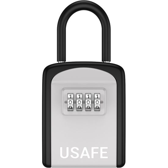 Підвісний металевий міні сейф для ключів uSafe KS-05s, з гачком і паролем, Сірий 0326 фото