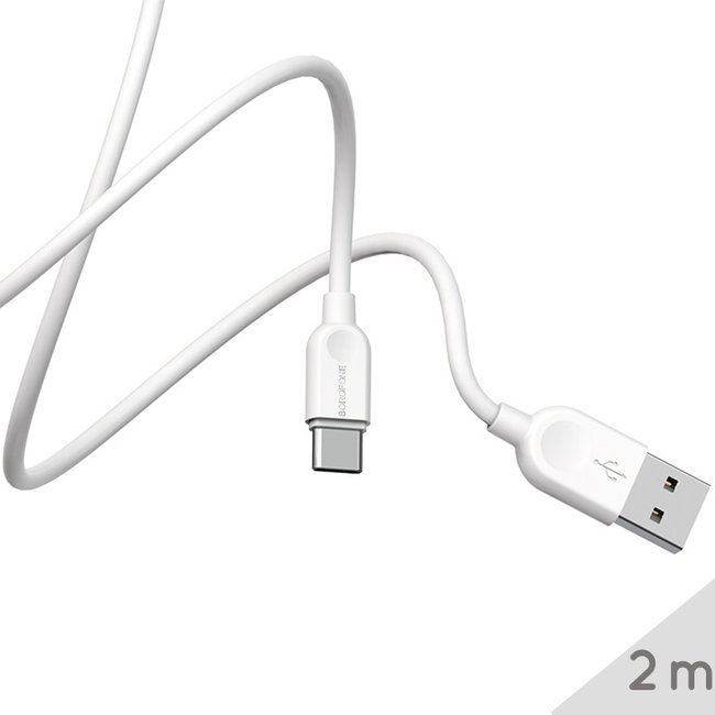 USB - Type-C кабель для смартфона Borofone BX14, 2.4A, Білий, 2m