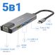 Мультифункціональний USB Type-C хаб / розгалужувач Addap MH-09s, концентратор 5в1: 2 x USB 3,0 + Type-C + HDMI + Ethernet Gigabit 0063 фото 6