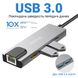 Мультифункціональний USB Type-C хаб / розгалужувач Addap MH-09s, концентратор 5в1: 2 x USB 3,0 + Type-C + HDMI + Ethernet Gigabit 0063 фото 7