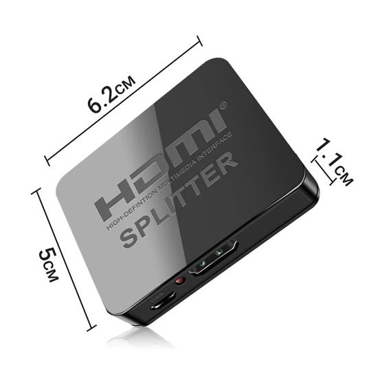 Двопортовий HDMI сплітер на 2 виходи Addap HVS-07, активний відео розгалужувач, 4К 0113 фото