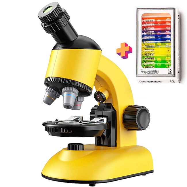 Дитячий науковий набір: мікроскоп OEM 0027B до 640х + біологічні мікропрепарати 7667 фото