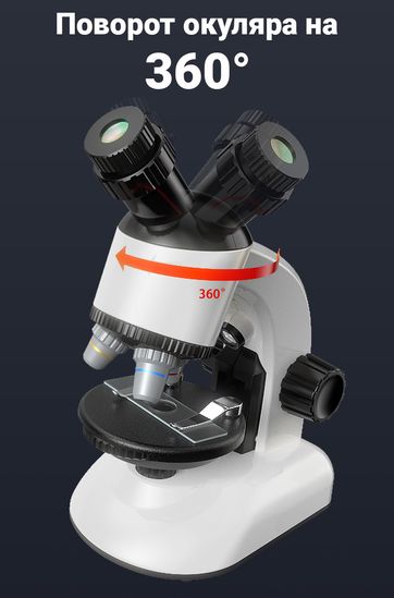 Детский научный набор: микроскоп OEM 1100A-1  до 640х + биологические образцы 7668 фото