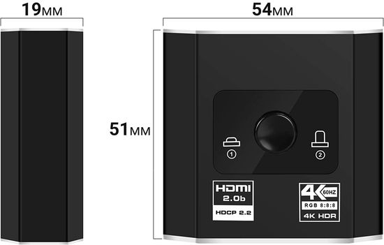 Двохсторонній HDMI розгалужувач Bi-Direction Switch на 2 канали Addap HVS-08 | 2в1: перемикач + комутатор відеосигналу 0114 фото