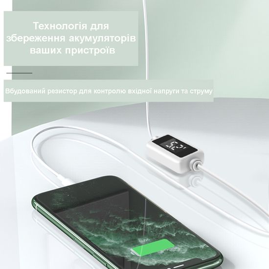 Кабель Micro USB з швидкою зарядкою та LED дисплеєм Digital Lion WLX-F8m | Амперметр + Вольтметр 7387 фото
