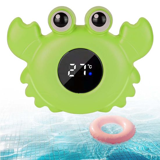 Детский термометр для ванной в форме краба UChef BT-02, для измерения температуры воды, Зеленый