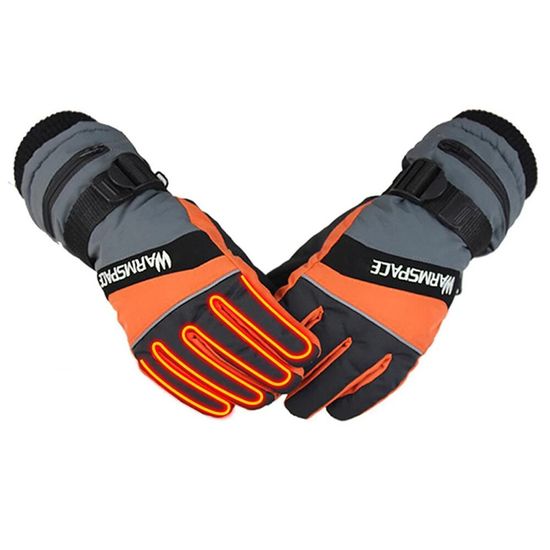 Зимові рукавички з підігрівом лижні uWarm GF0126 з акумуляторами 2000mAh, до 4-х годин, розмір M, помаранчеві 6248 фото