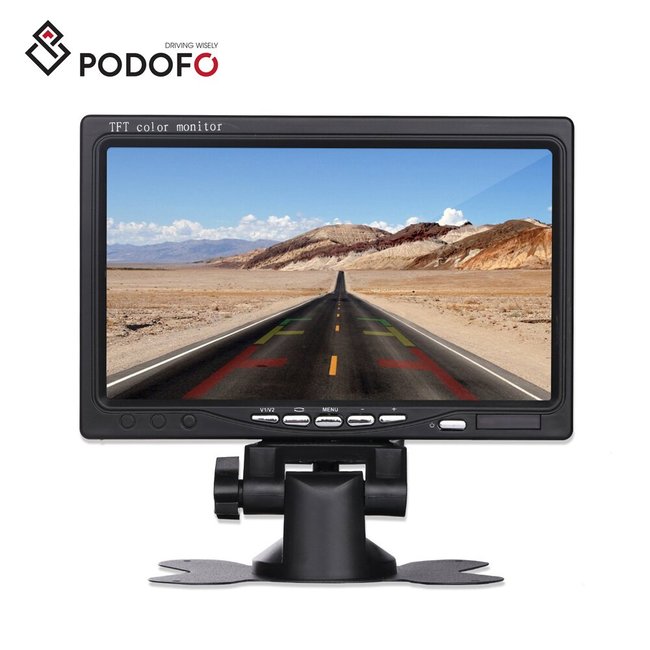 Автомобільний монітор 7 "для камери заднього виду Podofo K0106, 1024х600, AV, VGA, HDMI 3606 фото