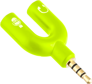 Розгалужувач для навушників і мікрофону Addap AJA-03, 3,5 мм Jack 3-pin на 4-pin | Аудіоадаптер, спліттер, жовтий