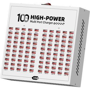 Многопортовое зарядное устройство на 100 USB портов Addap WLX-T2F, профессиональная зарядная станция для смартфонов и планшетов, 400W 1352 фото