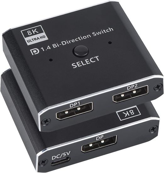 DisplayPort свитч двунаправленный Addap DPS-01 | активный разветвитель + коммутатор для видео и аудио потока, 8K/30Hz 0115 фото