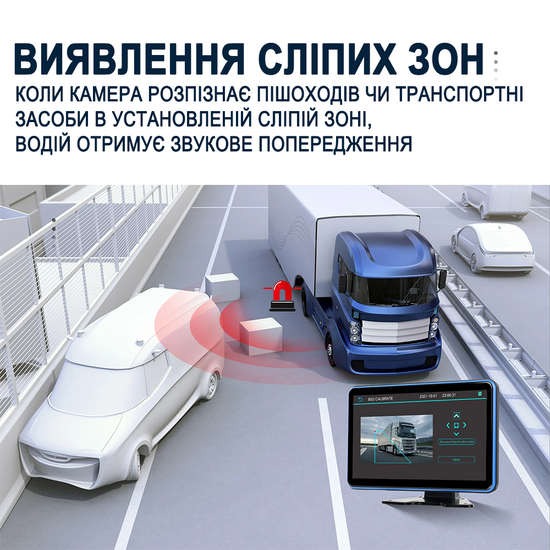 Парковочный комплекс для грузовых автомобилей с круговым обзором Podofo A3696, монитор 10.1" дюймов + 5 камер заднего вида, с видеорегистратором, 1080P 1137 фото