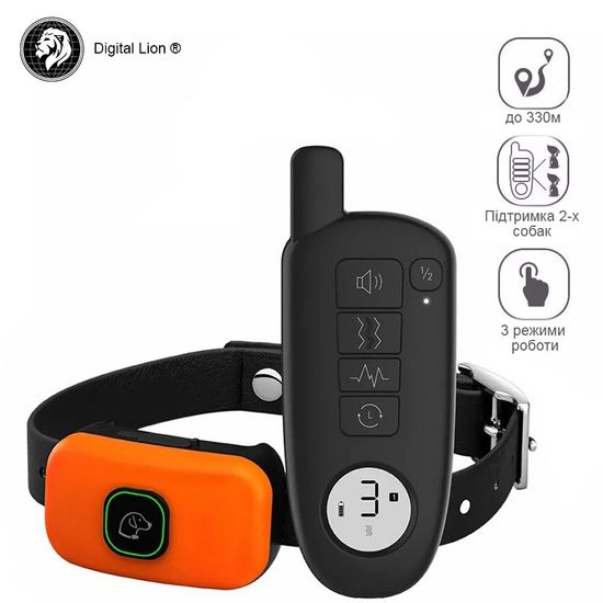 Электронный ошейник Digital Lion YH057-1 для коррекции поведения собак, до 330м, водонепроницаемый, оранжевый 7139 фото