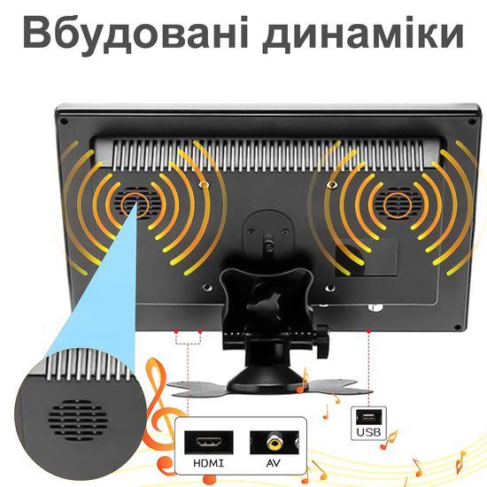 Автомобильный монитор в машину 10 дюймов для камеры заднего вида Podofo K101 3607 фото