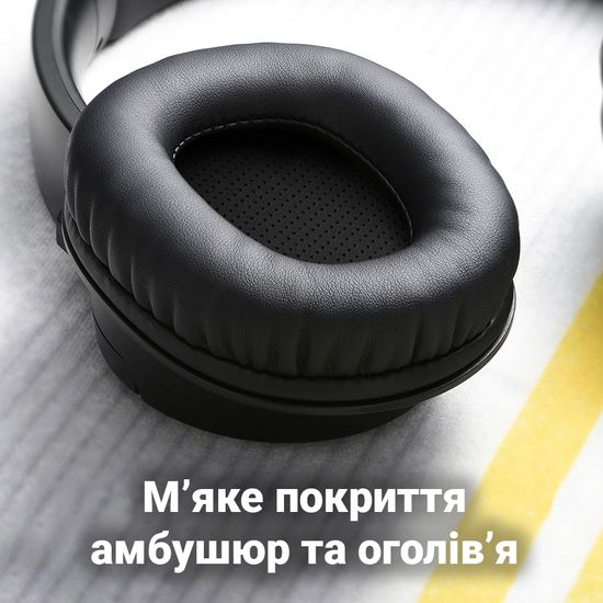Безпровідні Bluetooth навушники з мікрофоном Mpow H7, стерео, для ПК, офісу, чорні 7621 фото