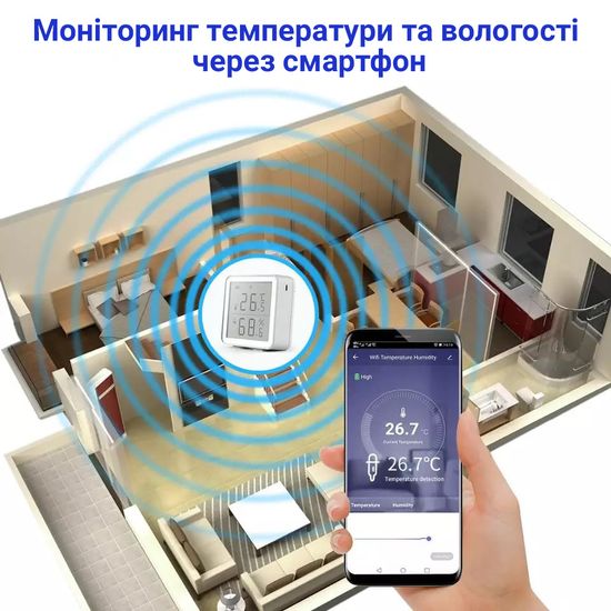 Розумний Wi-Fi термометр - гігрометр USmart THD-02w | датчик температури і вологості з підтримкою Tuya 7440 фото