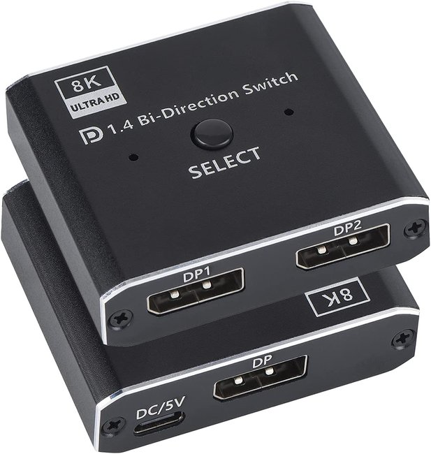 DisplayPort світч двонаправлений Addap DPS-01 | активний розгалужувач + комутатор для відео та аудіо потоку, 8K/30Hz 0115 фото
