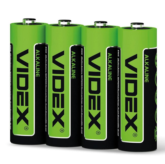 Лужні Батарейки пальчикові Videx AA (LR6), 4 шт 0023 фото